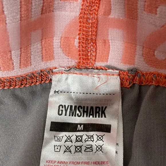 Gymshark Seamless Gray & Coral Workout Leggings Size Medium - Picture 7 of 8